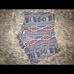 High waisted patterned shorts